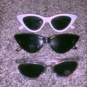 black,clear and white sunglasses